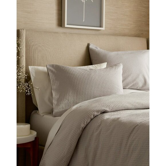 NWOT Quince Lux Organic Waffle Pillow Sham Set of 2 Light Grey King 20”x36” - Picture 3 of 4